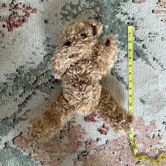 Vintage Shaggy Jointed Brown & Plaid Kiss Blowing Teddy Bear Plush THE CUTEST - Picture 10 of 15